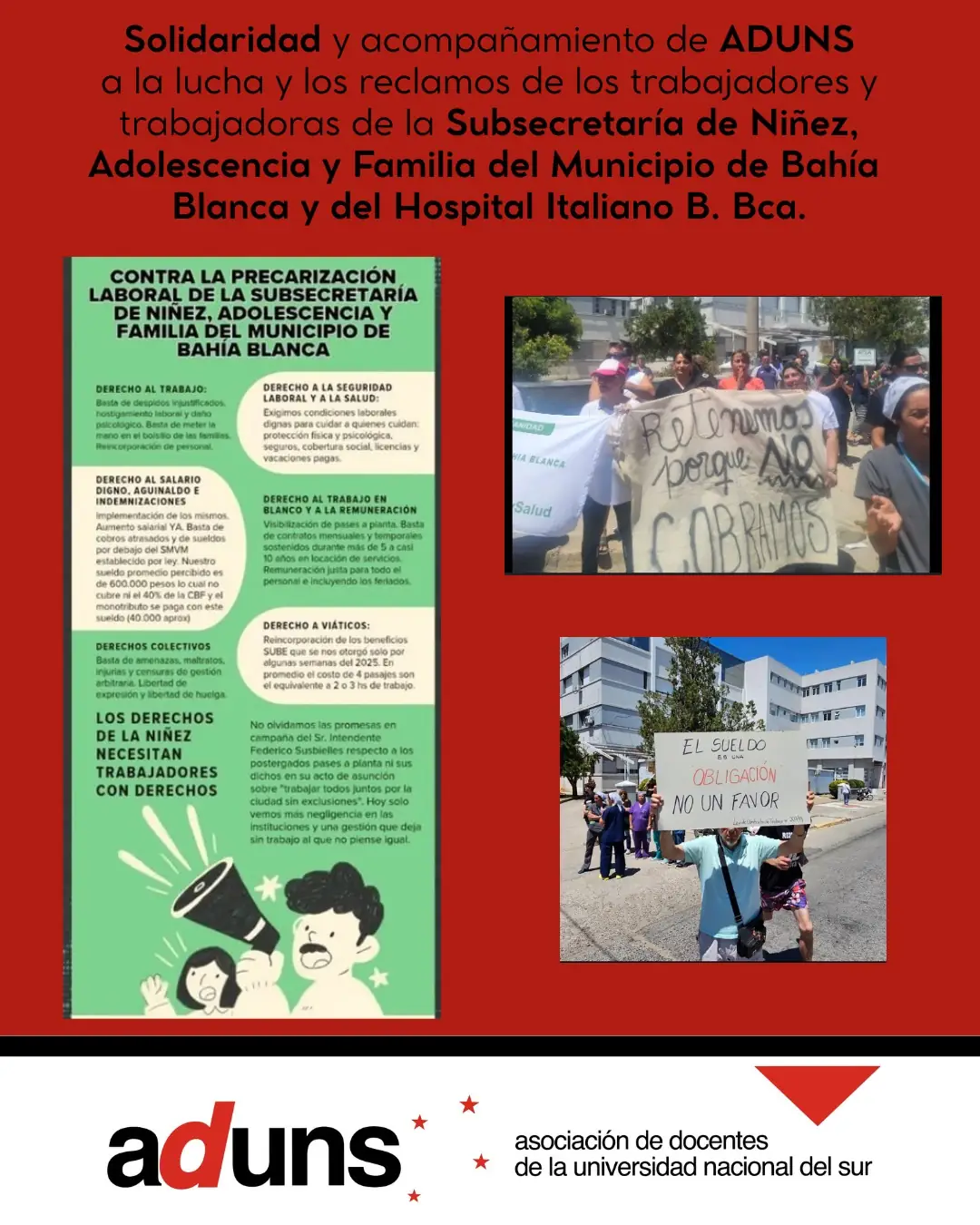 SOLIDARIDAD Y ACOMPAÑAMIENTO DE ADUNS