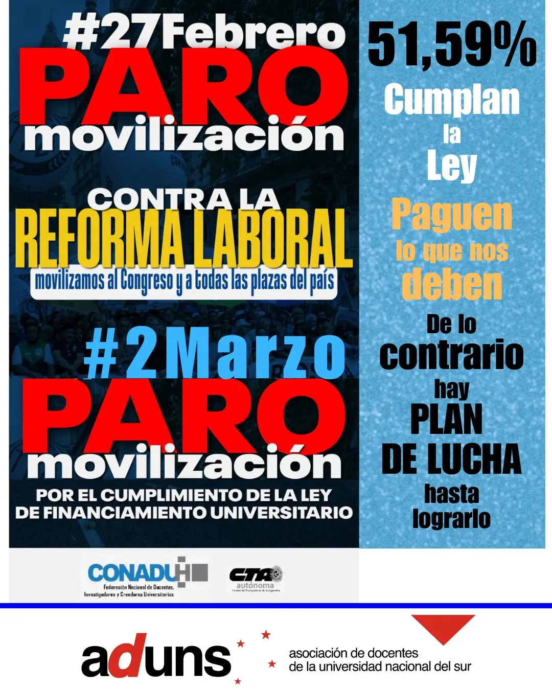 PAROS Y MOVILIZACIONES 27 FEB y 2 MAR