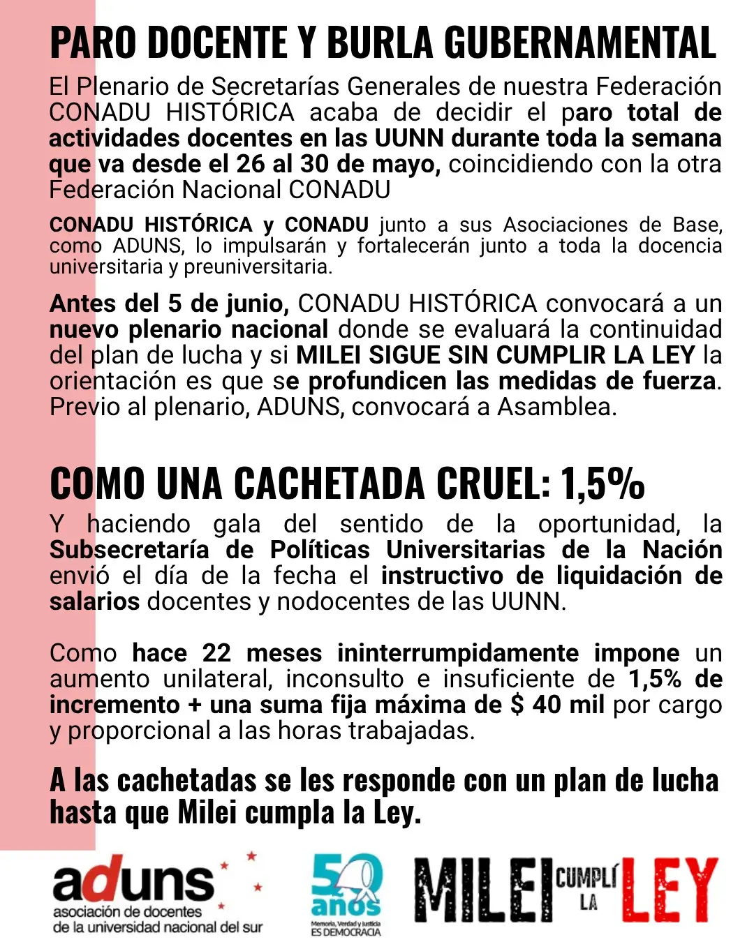 Paro docente y la burla del gobierno