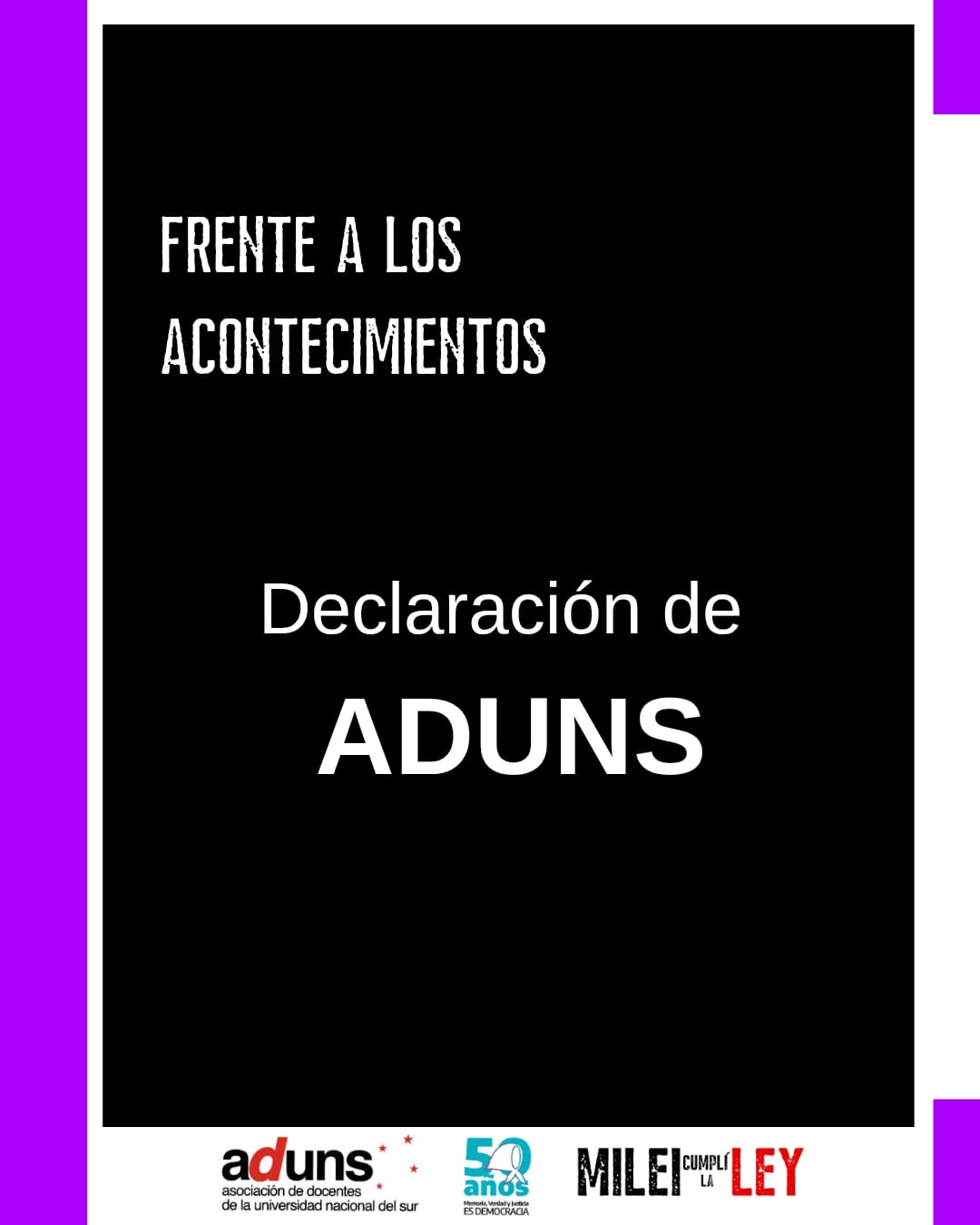 RECHAZO + SOLIDARIDAD + RECLAMO