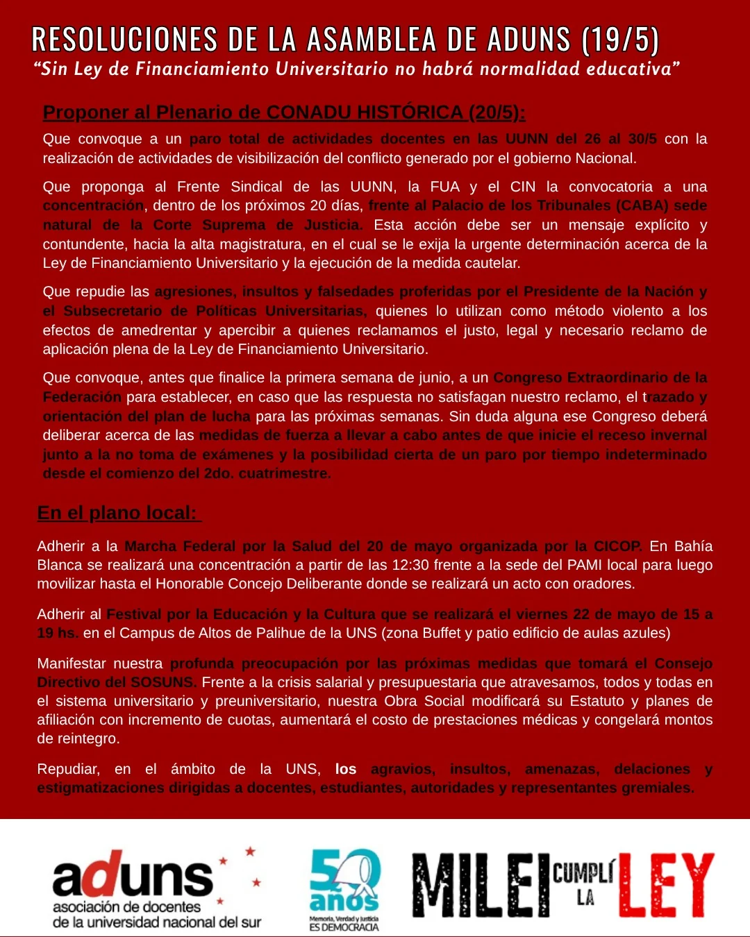 RESOLUCIONES DE LA ASAMBLEA