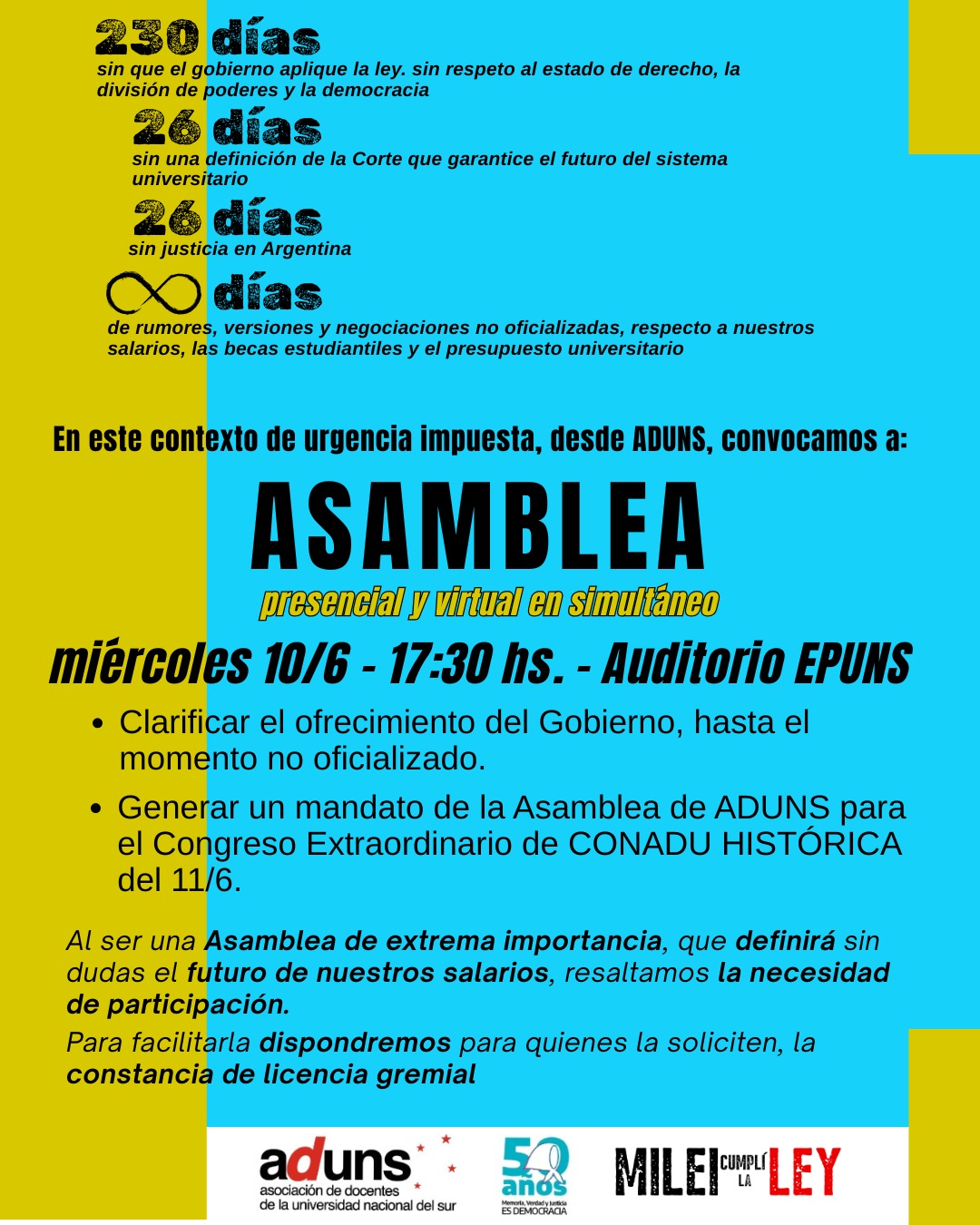 ASAMBLEA ADUNS URGENTE