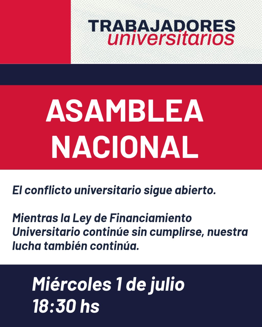 ASAMBLEA NACIONAL DOCENTES y NO DOCENTES UUNN