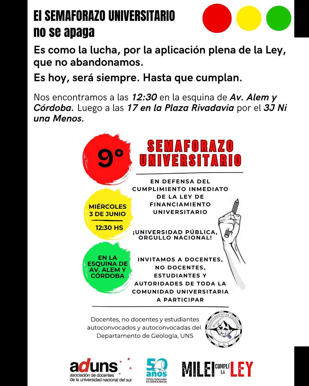 EL SEMAFORAZO UNIVERSITARIO NO SE APAGA