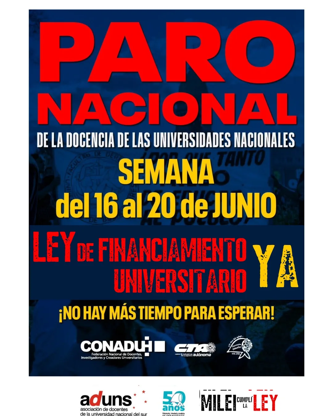 El plan de lucha continúa - Paro y acciones públicas del 16 al 20 de junio