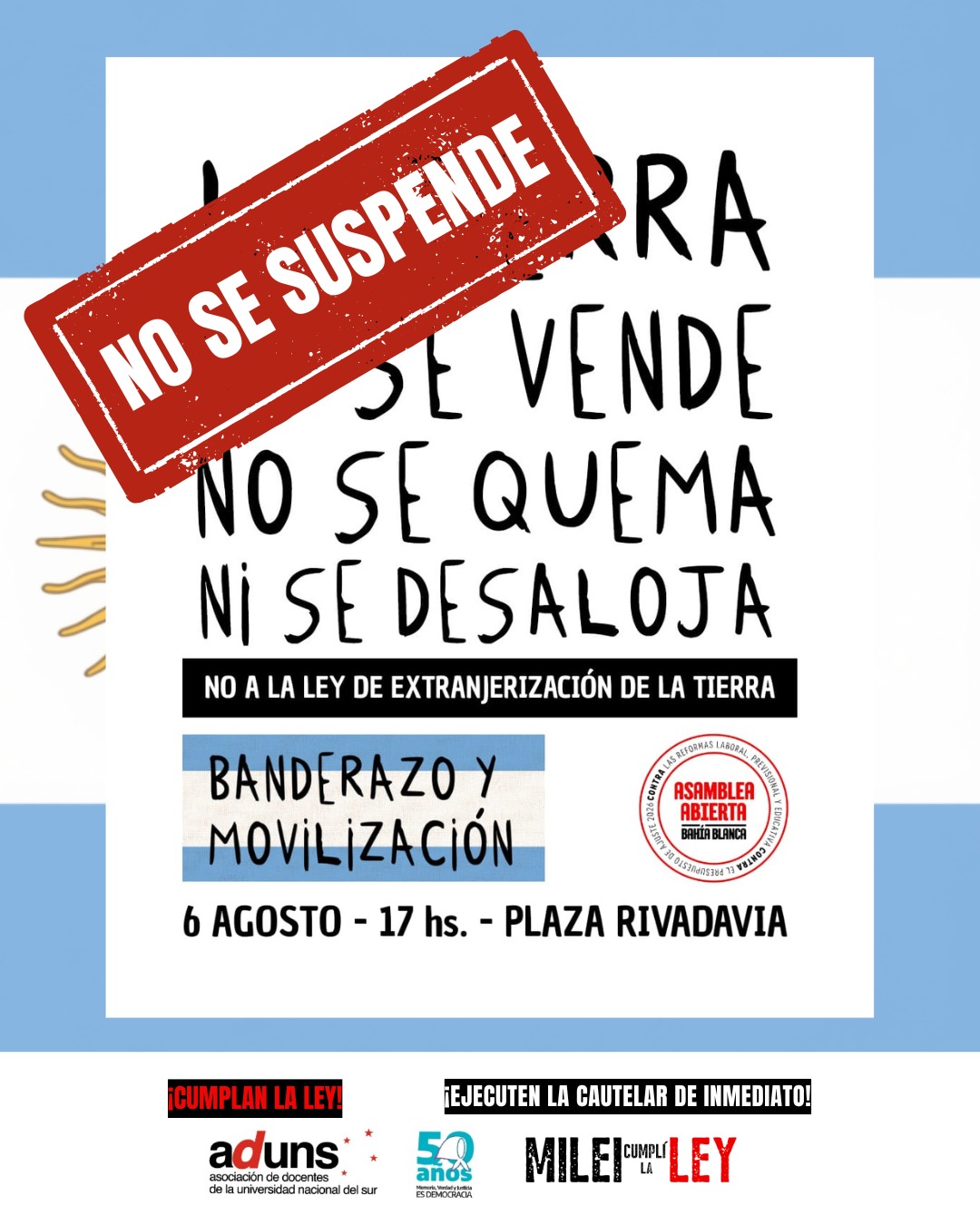 INSTRUCCIONES PARA PARTICIPAR DEL BANDERAZO Y MOVILIZACIÓN