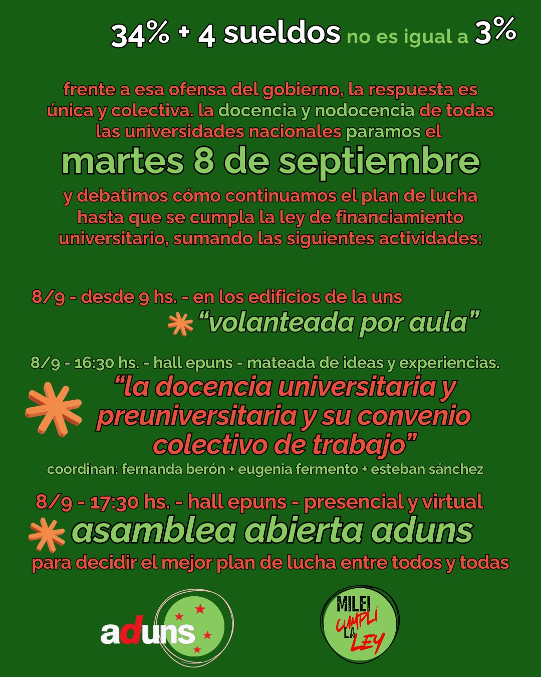 8-9 Paro Docente y Nodocente en todas las UUNN